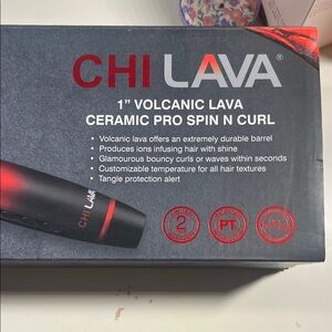 CHI Lava Ceramic Pro Spin N Curl - Black and Red